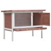 Outdoor Rabbit Hutch 1 Layer Brown Wood - Brown