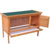 Outdoor Rabbit Hutch Small Animal House Pet Cage 1 Layer Wood - Brown