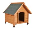 Cottage Weatherproof Small Wooden Outdoor Dog House with Elevated Floor, Brown - s