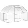 Outdoor Chicken Coop 9.8'x65.6'x6.6' Galvanized Steel - Silver