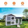 Rabbit Hutch, Indoor Bunny Cage, Outdoor Cages with Run, Pet House Deeper No - Default