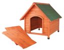 Cottage Weatherproof Small Wooden Outdoor Dog House with Elevated Floor, Brown - s