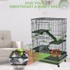 4-Tier 32Small Animal Metal Cage Height Adjustable with Lockable Casters Grilles - Default