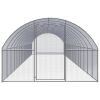 Outdoor Chicken Coop 9.8'x52.5'x6.6' Galvanized Steel - Silver