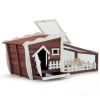 New A Cozy Safety House 62 Inch Wooden Rabbit Hutch With Pull Out Tray - Red