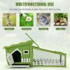 New A Cozy Safety House 62 Inch Wooden Rabbit Hutch With Pull Out Tray - Green