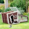 New A Cozy Safety House 62 Inch Wooden Rabbit Hutch With Pull Out Tray - Red