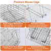 Foldable Rat Trap Cage Humane Live Rodent Trap Cage Galvanized Iron Mice Mouse Control Bait Catch with Detachable L Shaped Rod - Silver