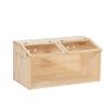 Middle Transparent Wooden Hamster Cage;  Small Animal Habitat Hutch for Large Siberian Hamster; Gerbils; Little Rabbits;  Natural - Natural