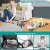 2Pcs Foldable Cat Tunnel with Bell Feather Mouse Toys Collapsible Indoor Cat Spring Tube with Interactive Toy for Kittens Cats - Yellow