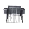 Outdoor Wood Chicken Coop with Wire Mesh Run, Nesting Boxes, Large Poultry House for 3-4 Chickens, Gray and Black - Gray + Black