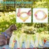 2Pcs Foldable Cat Tunnel with Bell Feather Mouse Toys Collapsible Indoor Cat Spring Tube with Interactive Toy for Kittens Cats - Yellow