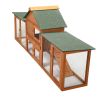 Large Wooden Rabbit Hutch Indoor and Outdoor Bunny Cage with a Tray and Runs for Small Animals, Orange - Orange