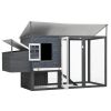 Outdoor Chicken Cage Hen House with 1 Egg Cage Gray Wood - Gray