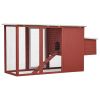 Outdoor Chicken Cage Hen House with 1 Egg Cage Red Wood - Red