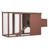 Outdoor Chicken Cage Hen House with 1 Egg Cage Brown Wood - Brown