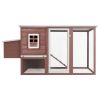 Outdoor Chicken Cage Hen House with 1 Egg Cage Brown Wood - Brown