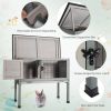 Big Space Small Elevated Rabbit Hutch With Hinged Asphalt Roof And Removable Tray - grey - Animals