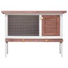 Outdoor Rabbit Hutch 1 Layer Brown Wood - Brown