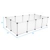 Pet Playpen, Portable Large Plastic Yard Fence Small Animals, Puppy Kennel Crate Fence Tent RT - White