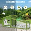 New A Cozy Safety House 62 Inch Wooden Rabbit Hutch With Pull Out Tray - Green