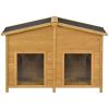 47.2 ' Large Wooden Dog House Outdoor;  Outdoor & Indoor Dog Crate;  Cabin Style;  With Porch;  2 Doors - Brown