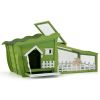 New A Cozy Safety House 62 Inch Wooden Rabbit Hutch With Pull Out Tray - Green