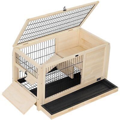 Wood Rabbit Hutch, Guinea Pig House Leak Proof Design - Default
