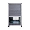 Removable Tray Ramp wooden outdoor rabbit hutch small animal coop with running - Default