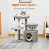 Indoor Funny Cozy Small Cat Tree Condo - Gray - Style A