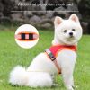 dog Harnesses and dog leash set; Suede Pet Chest Strap Saddle Vest Style Dog Chest Back Reflective Dog Strap Dog Rope Wholesale - red - S