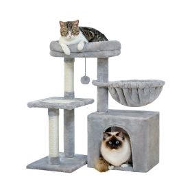 Indoor Funny Cozy Small Cat Tree Condo - Gray - Style A