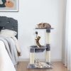 Multi-Level Cat Tower Cat Tree w/Cat Hammock - Gray - Pets
