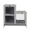Tier Wood Hamster Cage;  Pet Habitat with Run;  Pull-Out Tray;  Ramp;  Hutch for Small Animals Guinea Pig Rat Rabbit;  Indoor - gray