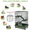 4-Tier 32Small Animal Metal Cage Height Adjustable with Lockable Casters Grilles - Default