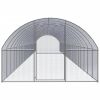 Outdoor Chicken Coop 9.8'x78.7'x6.6' Galvanized Steel - Silver