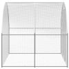 Outdoor Chicken Coop 9.8'x52.5'x6.6' Galvanized Steel - Silver