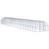 Outdoor Chicken Coop 9.8'x65.6'x6.6' Galvanized Steel - Silver