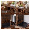 Dog crates; indoor pet crate end tables; decorative wooden kennels with removable trays.(Rustic Brown; 32.28''W*22.83''D*33.46''H) - 1
