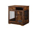 Dog crates; indoor pet crate end tables; decorative wooden kennels with removable trays.(Rustic Brown; 32.28''W*22.83''D*33.46''H) - 1
