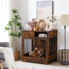 Dog crates; indoor pet crate end tables; decorative wooden kennels with removable trays.(Rustic Brown; 32.28''W*22.83''D*33.46''H) - 1