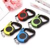 Dog Leash Retractable for Small Medium Dog up to 33lbs Nylon Tape/Ribbon Anti-Slip Handle One-Handed Brake Pause Lock - red
