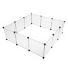 Pet Playpen, Portable Large Plastic Yard Fence Small Animals, Puppy Kennel Crate Fence Tent RT - White