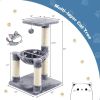 Multi-Level Cat Tower Cat Tree w/Cat Hammock - Gray - Pets