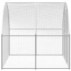 Outdoor Chicken Coop 9.8'x78.7'x6.6' Galvanized Steel - Silver