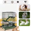 4-Tier 32Small Animal Metal Cage Height Adjustable with Lockable Casters Grilles - Default
