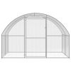 Outdoor Chicken Coop 9.8'x78.7'x6.6' Galvanized Steel - Silver