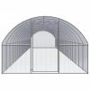 Outdoor Chicken Coop 9.8'x65.6'x6.6' Galvanized Steel - Silver