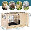 Wood Rabbit Hutch, Guinea Pig House Leak Proof Design - Default