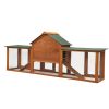 Large Wooden Rabbit Hutch Indoor and Outdoor Bunny Cage with a Tray and Runs for Small Animals, Orange - Orange